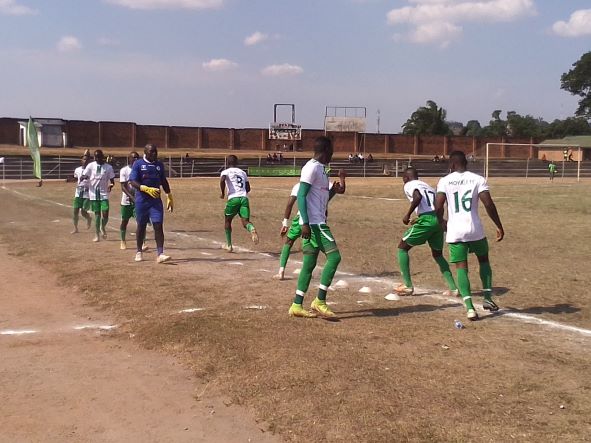 Moyale Barracks FC warming up before the game